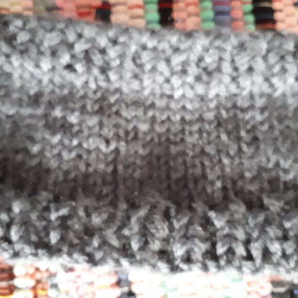 Headband - Grey Knitted with flower and Leaves - Super Soft - One Size fits Most - Picture 2 of 2